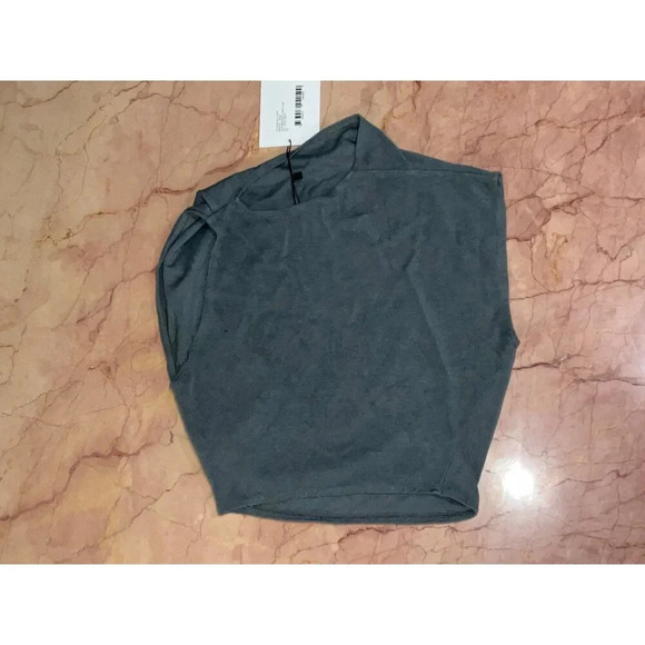 Jade Cropper Asymmetric Crop Top in Dye Grey XSmall New Womens Sleeveless Tank - Picture 7 of 14